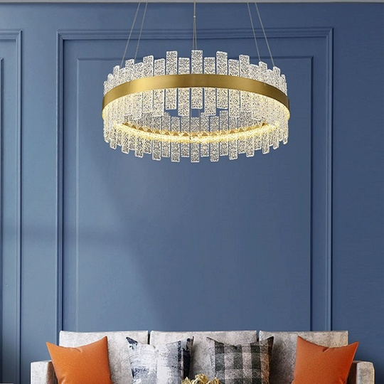 Люстра подвесная, медный, хрусталь, FASHIONABLE 40*16, металл, LED.