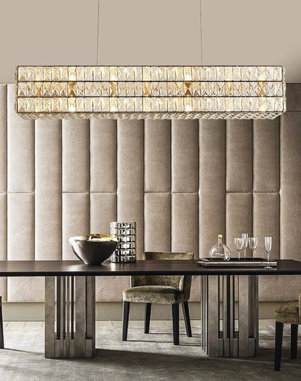 Люстра золотая Elypse, металл, кристалл, 125*17 см, подвесная, E14