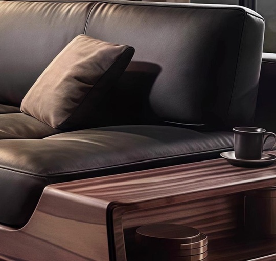 Диван прямой черный орех, в итальянском стиле, 220 см