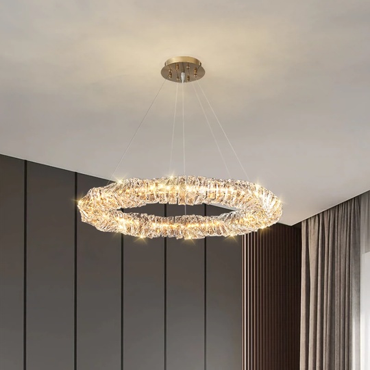 Люстра подвесная, хром, кристалл, WENDY 50*12, металл, LED.