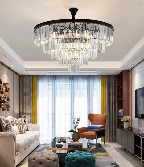 Люстра подвесная, черный, стекло, AYBAN 80*42, металл, E14.