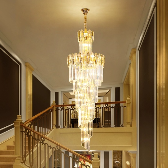 Люстра подвесная, золото, кристалл, PEACH 80*300 металл, E14.