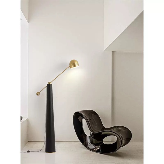 Торшер черный Aurexis, 85*175 см, LED, Е27, кожа и металл, 14 Вт