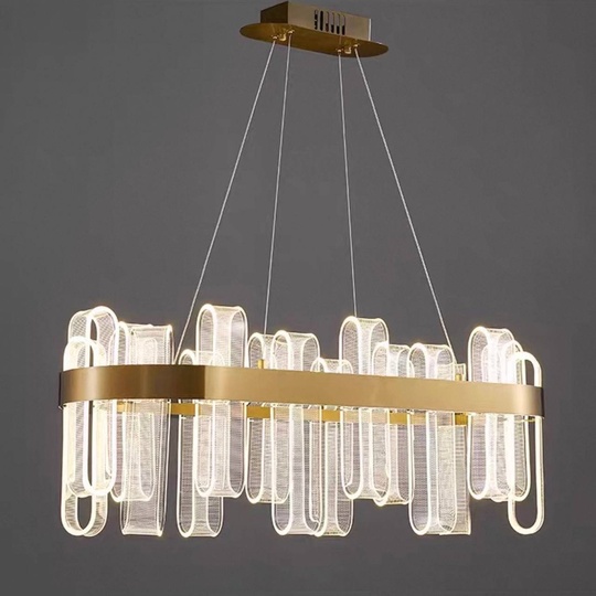 Светильник подвесной медный Exivra, металл, трос 120 см, 80*30 см, LED