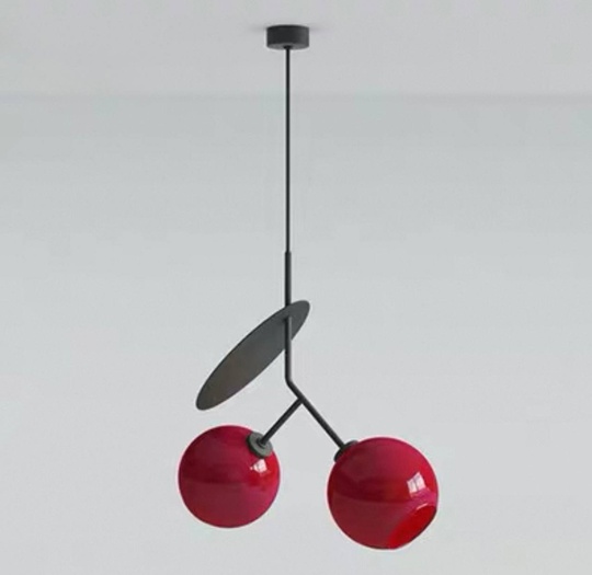 Светильник бордовый Alviora, металл, стекло 52*48 см, Е27