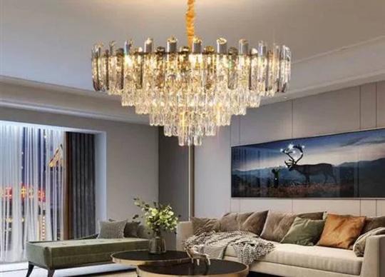 Люстра подвесная ALIM 60*46 золото, кристалл, металл, E14.