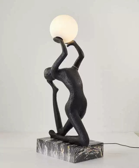 Торшер серо-черный Gimnast, 68*37*145 см, LED, Е27, смола и стекловолокно, 10 Вт