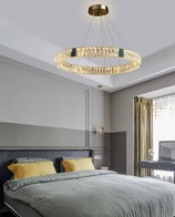 Люстра подвесная CEREN 80*150 золотой, хрусталь, металл, LED.
