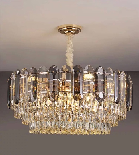 Люстра подвесная BERKE 80*35 дымчатый, стекло, металл, Е14.