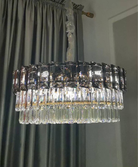 Люстра подвесная BINAY 60*24 золото, хрусталь, металл, E14.