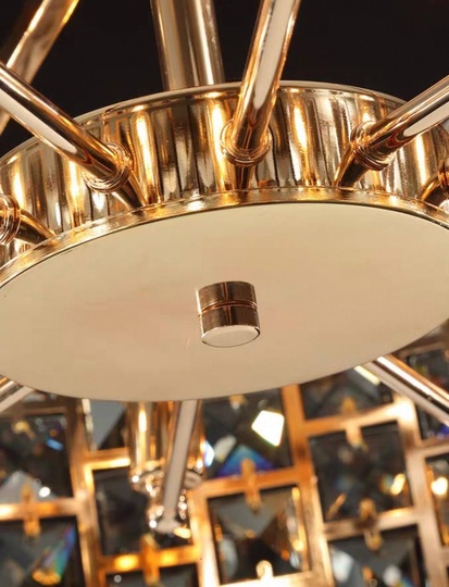 Люстра подвесная, золото, хрусталь, SKY 62*22 металл, E14.