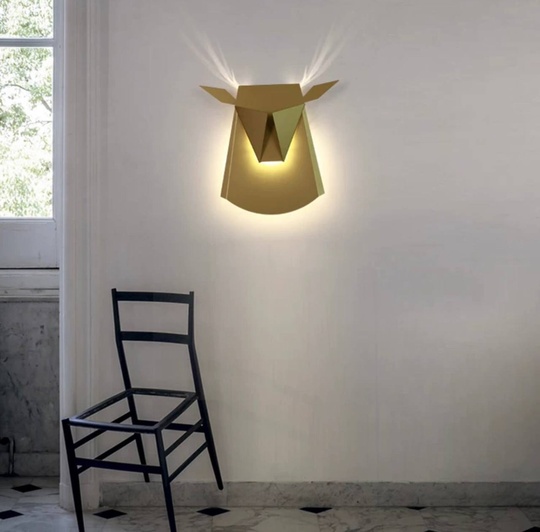 Настенный светильник, БРА GOKER 38*35, золотой, металл, LED.