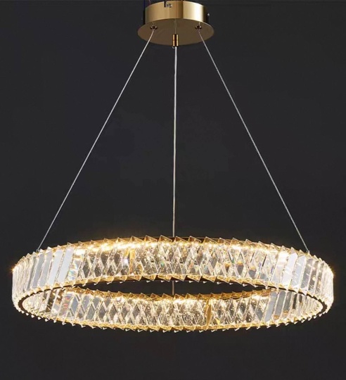 Люстра подвесная, медь, хрусталь, MASON 50*8 металл, LED