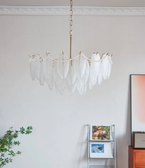 Люстра подвесная EZEL 60*30 золото, стекло, металл, Е14.