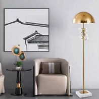 Торшер белый, золото Luxe, 45*45*158 см, светодиодный, Е27, мрамор, 15 Вт