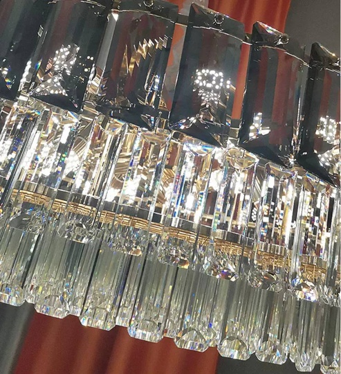 Люстра подвесная BINAY 50*24 золото, хрусталь, металл, E14.