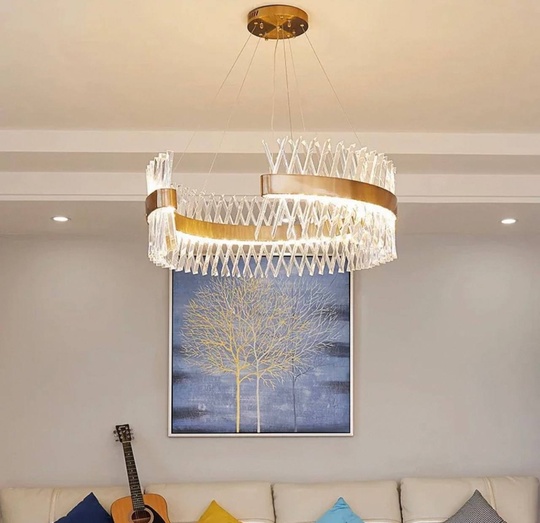 Люстра подвесная, медный, стекло, RADIANT 60*30, металл, LED.