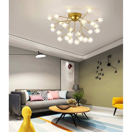 Люстра золотая Elomtra, металл, стекло 59*33 см, G4