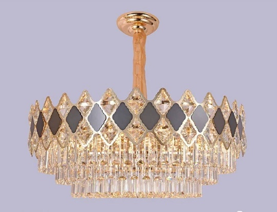 Люстра подвесная AKEL 50*28 золото, стекло, металл, Е14.