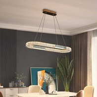 Люстра подвесная ASLI 90*100 бронза, кристалл, металл, LED.