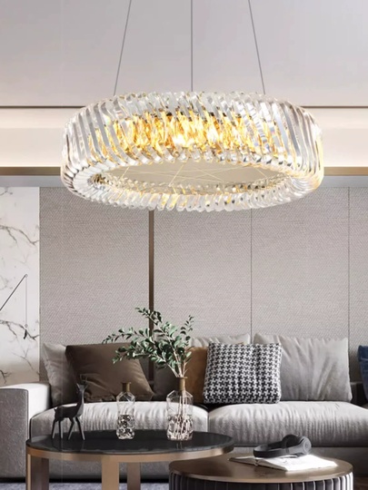 Люстра подвесная, медный, хрусталь, LANEY 80*22, металл, E14.