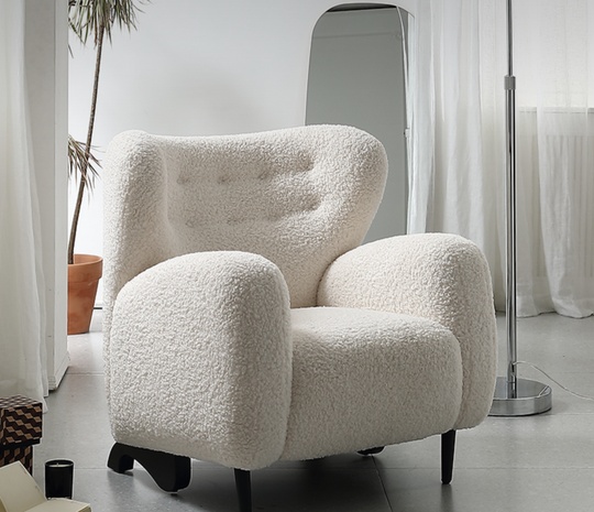 Кресло мягкое белого цвета ROSE, 89х81х87