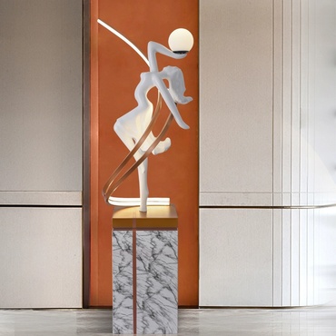 Торшер белый Ballerina 33*33*170 см, LED, Е27, смола стекловолокно, 24 Вт