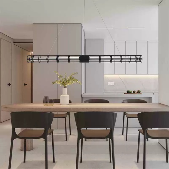 Светильник подвесной, черный, Elevara, металл, 180*10 см, светодиодная, LED