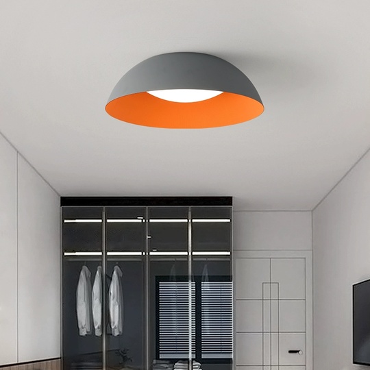 Потолочный светильник серый, оранжевый внутри Ombraly, металл, 45*13 см, светодиодная, LED