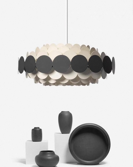 Люстра подвесная, черный, белый, ПММА, ADNAN 80*80, металл, Е14