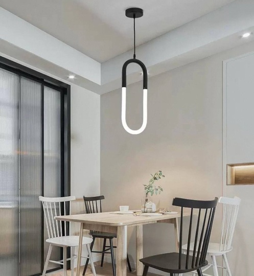 Светильник подвесной, черный, Elyfro, металл, 14*40 см, светодиодная, LED