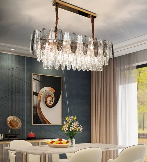 Люстра подвесная BEREN 80*37 дымчатый, стекло, металл, Е14.