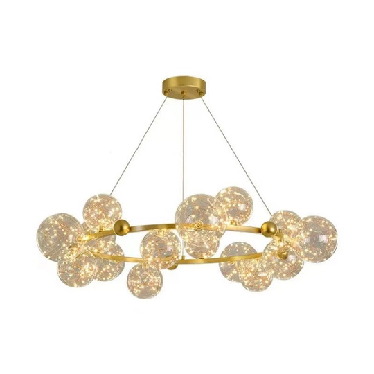 Люстра подвесная, золото, стекло, CHAT GOLD 120*32, металл, LED