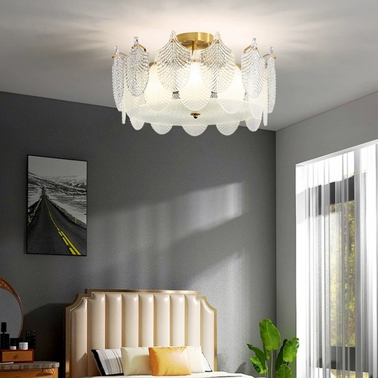 Люстра подвесная, медный, стекло, TUCKER 60*18 металл, E14.