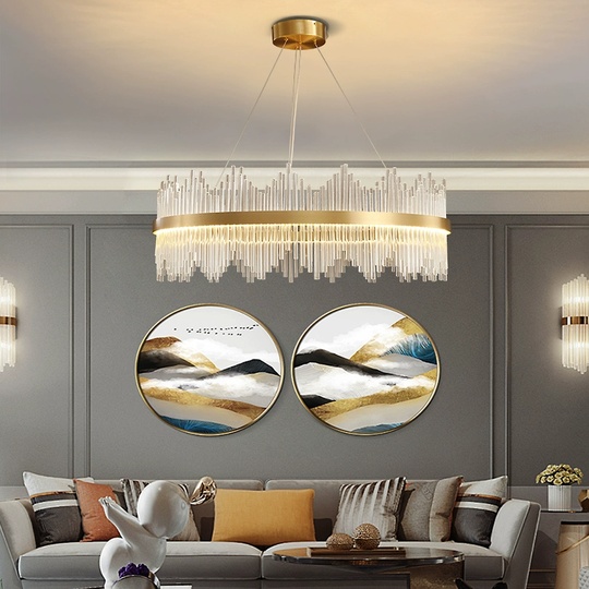 Люстра подвесная, медная, стекло, DICLE 60*26, металл, LED.