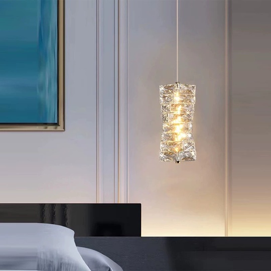 Люстра подвесная, хром, хрусталь, DAISY 12*12 металл, LED.