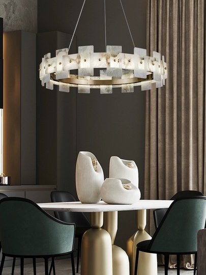 Светильник подвесной медный Elarex, медь, трос 120 см, 80*15 см, LED