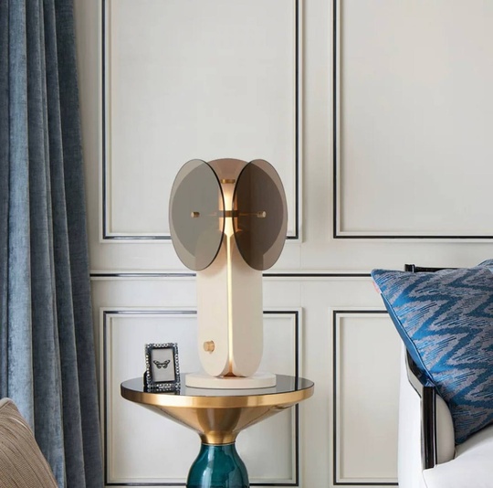 Настольная лампа CUBA 30*51,  капучино, мрамор, металл