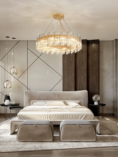 Люстра подвесная ERDEN 50*25 золото, стекло, металл, Е14.