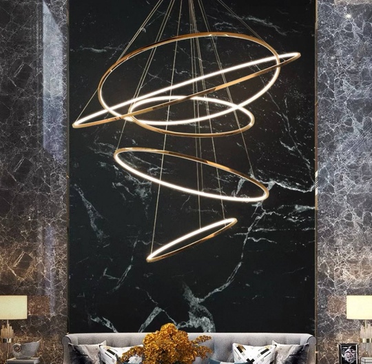 Люстра подвесная, медь, ПММА, PADDY 40*60*80*100*120 металл, LED.