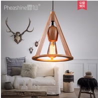 Дизайнерский светильник деревянный 25*30 см, led, e14, дерево, стекло, Китай