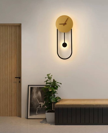 Настенный светильник, Бра, FREDERICK 22*56, песочно-черный-золотой, металл, LED.