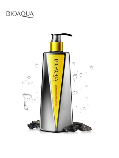 Шампунь Bioaqua с древесным углем, для жирных волос, с дозатором, для ежедневного применения, очищение кожи головы, против статического электричества, вес 0.361 кг