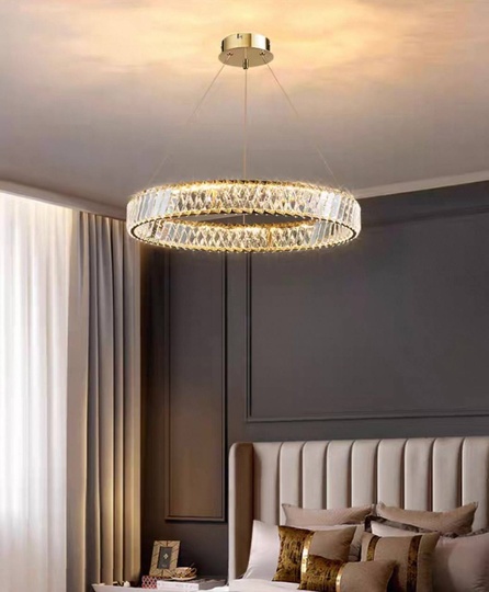 Люстра подвесная, медь, хрусталь, MASON 70*8 металл, LED