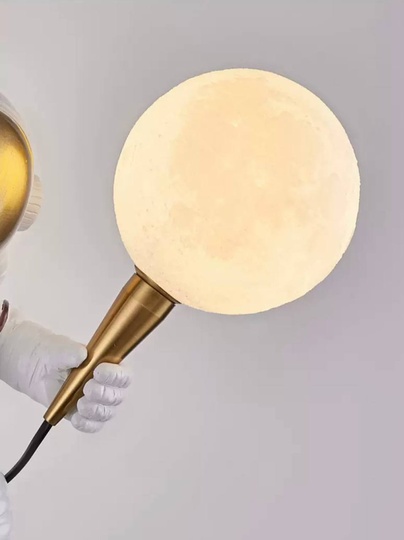 Настольная лампа, ASTRONAUT  20*41, смола, стекло, белый