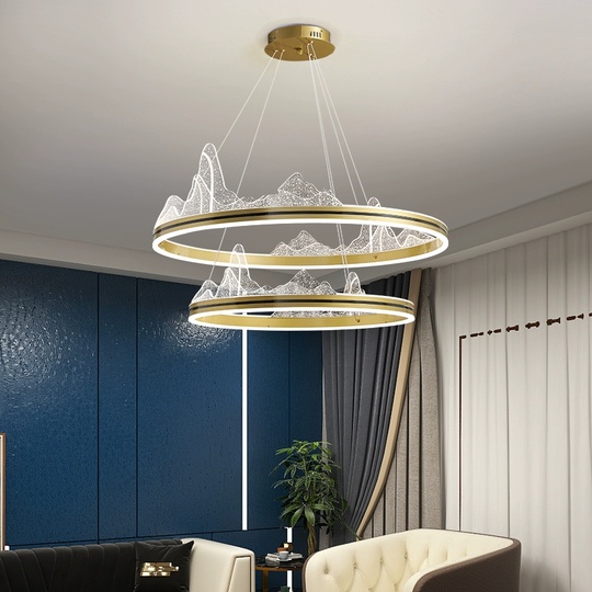 Люстра подвесная, медь, ПММА, ABBAS GOLD 60*80, металл, LED