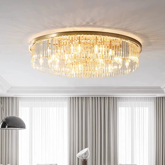 Потолочный светильник, медь, хрусталь, CINNAMON 80*20 металл, Е14.