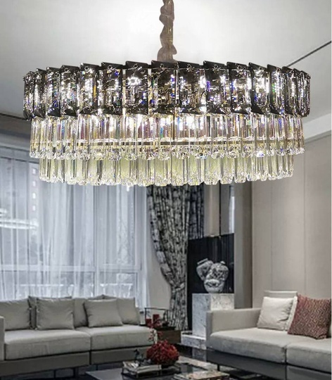 Люстра подвесная BINAY 50*24 золото, хрусталь, металл, E14.