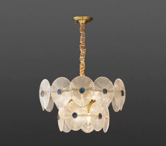 Люстра подвесная, медный, стекло, AYTAC 60*33, металл, E14.