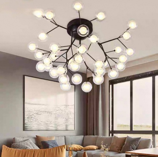 Люстра черная Elivor, металл, стекло, 39*33 см, G4